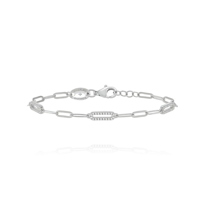 Bracelet STYLES 3 Maillons Ovales Argent + Oxyde de zirconium