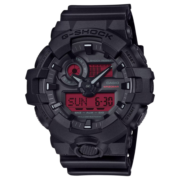 G-SHOCK GA-700BBR-1AER Black and Bold Red