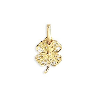 Pendentif Or jaune 18 ct - 750/1000  Trèfle filigrane