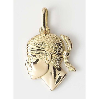 Pendentif Or bicolore 18 ct - 750/1000  Maure bandeau gris