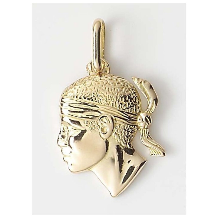 Pendentif Or bicolore 18 ct - 750/1000  Maure bandeau gris