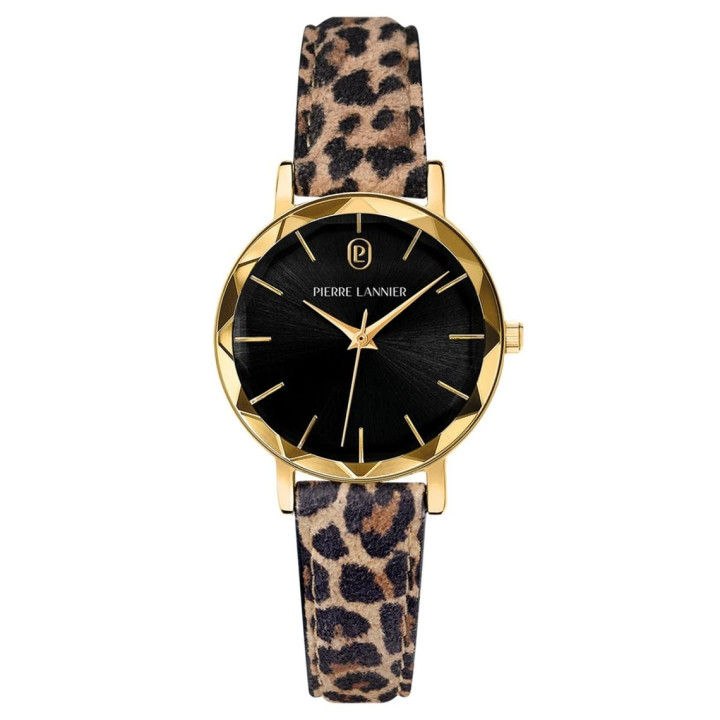 Pierre Lannier Multiples doré cuir léopard 010P539
