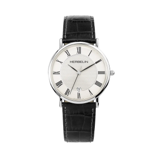 Herbelin Classique 12248AP08 | Montre Homme | Acier & Cuir Noir