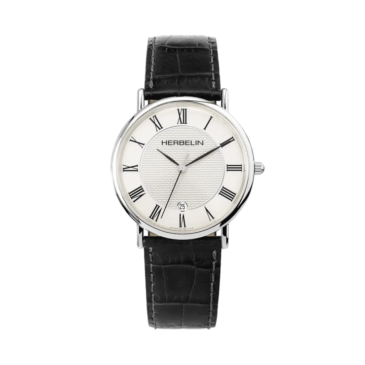 Herbelin Classique 12248AP08 | Montre Homme | Acier & Cuir Noir