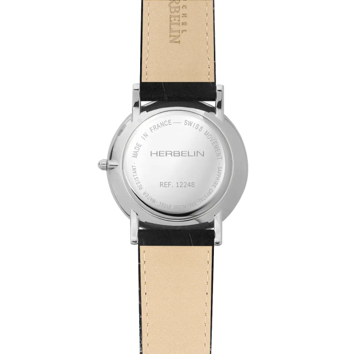 Herbelin Classique 12248AP08 | Montre Homme | Acier & Cuir Noir