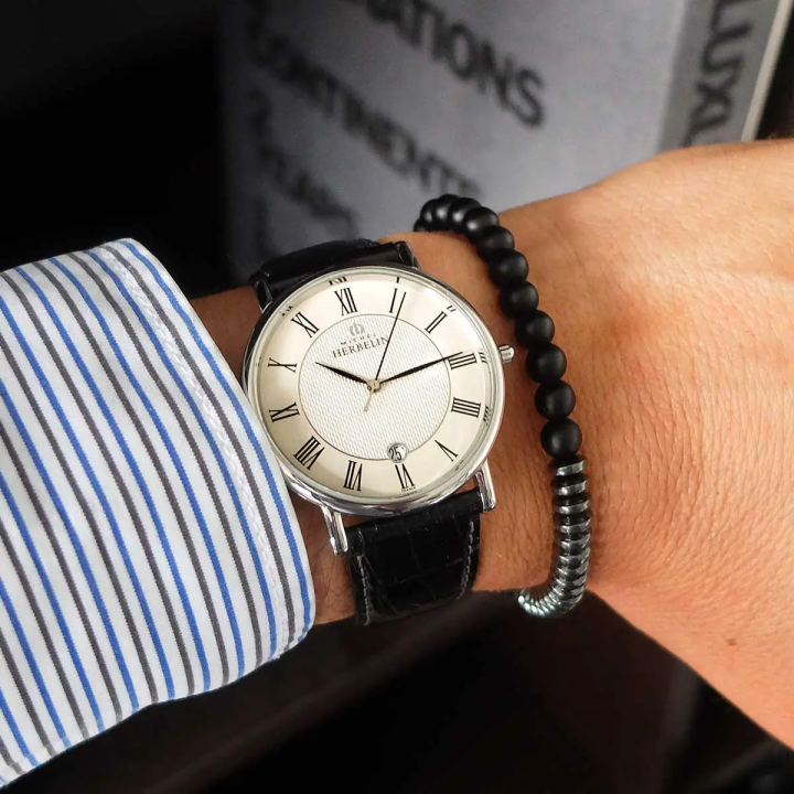 Herbelin Classique 12248AP08 | Montre Homme | Acier & Cuir Noir