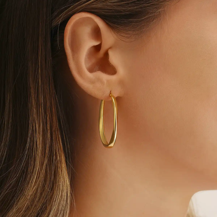 Charles Garnier Créoles Ovales Argent Doré AGF170095E