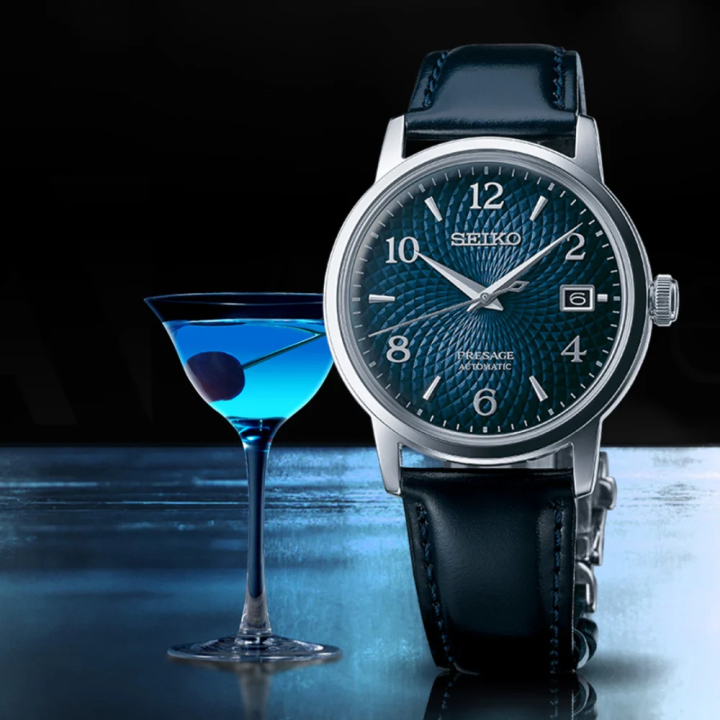 Seiko Presage SRPE43J1 | Montre Automatique Cocktail Old Clock Bleue