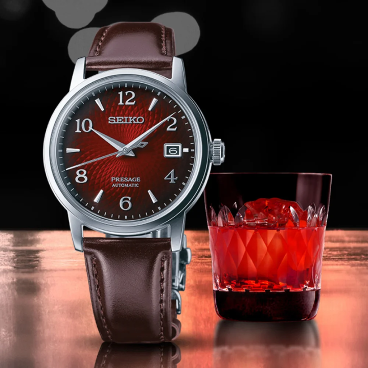 Seiko Presage SRPE41J1 | Montre Automatique Cocktail Negroni Rouge