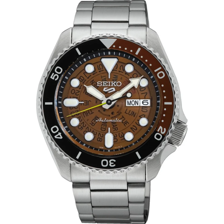Seiko 5 Sports SRPJ47K1 42,5 mm | Montre Automatique Translucide Marron