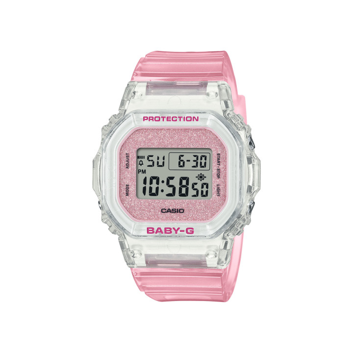 Casio Baby-G BGD-565GC-4ER Rose Translucide | Montre Pailletée