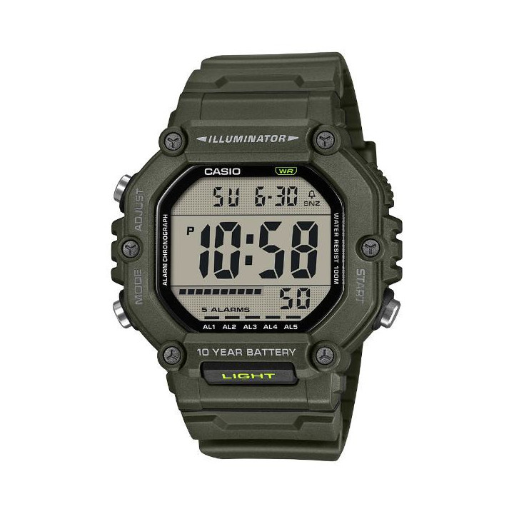 Casio AE-1600HX-3AVEF Olive | Montre Sport Batterie 10 ans