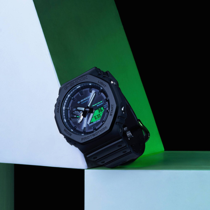 Montre G-SHOCK Bluetooth Solaire GA-B2100BEG-1A | Black & Electro Green
