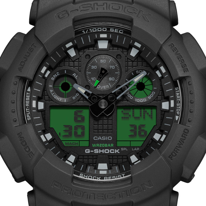Montre G-SHOCK GA-100BEG-1AER | Format X-Large | Black & Electro Green