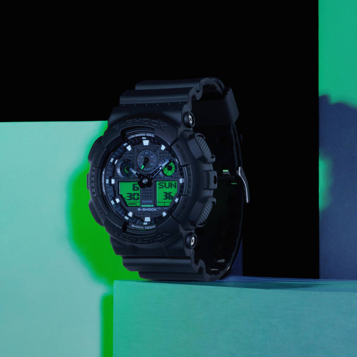 Montre G-SHOCK GA-100BEG-1AER | Format X-Large | Black & Electro Green