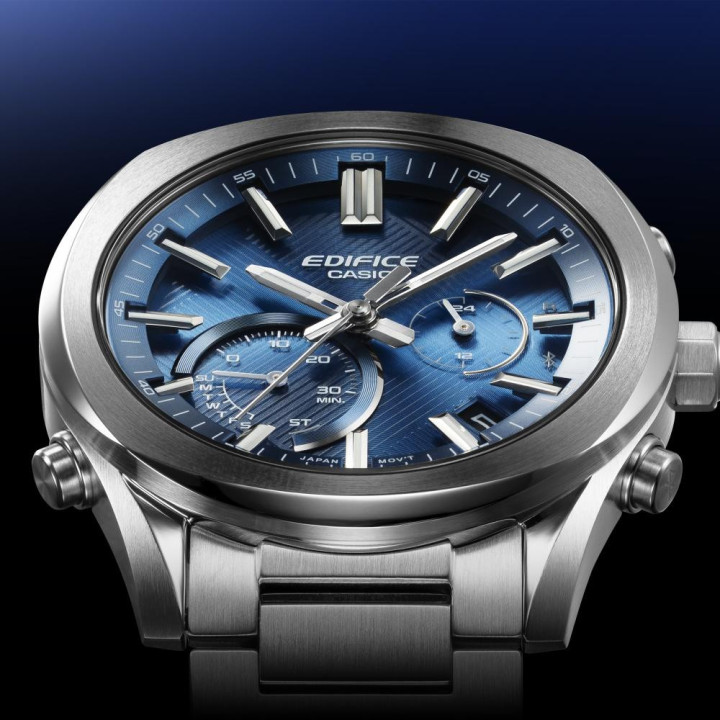 Montre CASIO EDIFICE Slim | EQB-1300D-2AEF | Bluetooth Solaire | Acier & Bleu