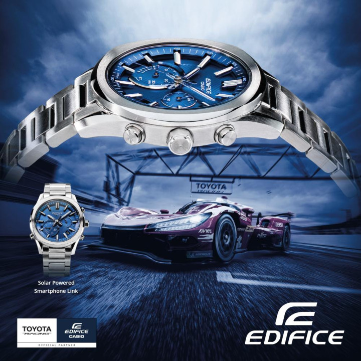 Montre CASIO EDIFICE Slim | EQB-1300D-2AEF | Bluetooth Solaire | Acier & Bleu