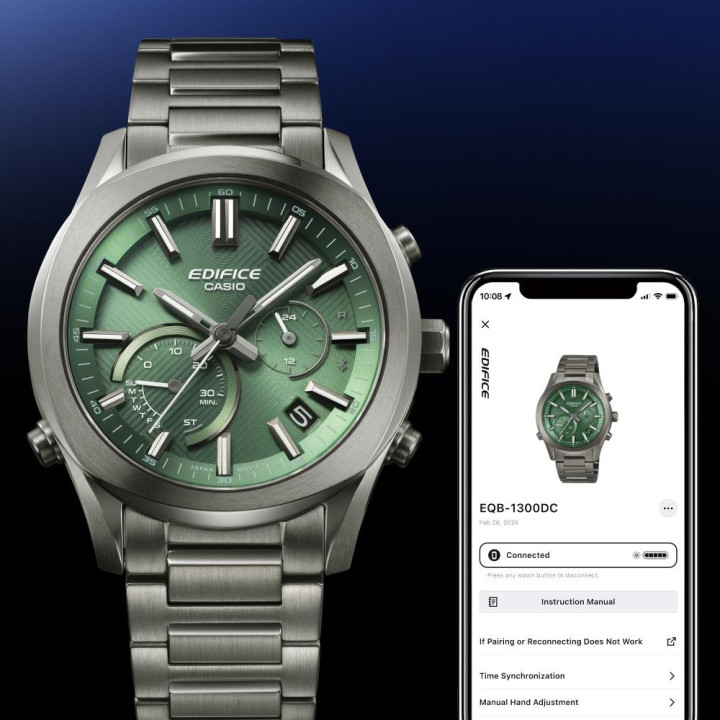 Montre CASIO EDIFICE Slim | EQB-1300D-2AEF | Bluetooth Solaire | Acier & Bleu