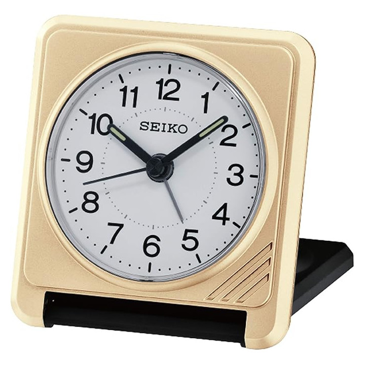 Réveil de voyage SEIKO QHT015G Doré | Compact et Pliable