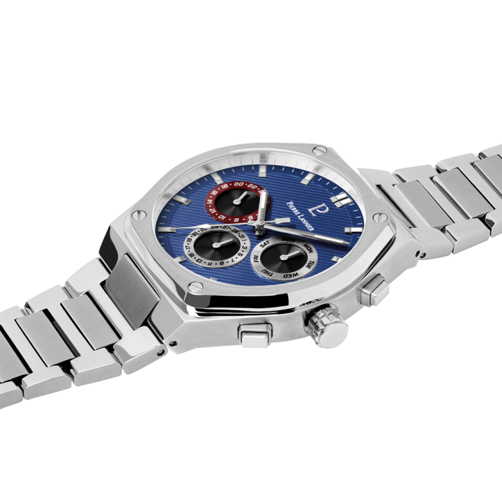 Pierre Lannier Copilote 230F161 | Montre Homme Tonneau Acier Bleu