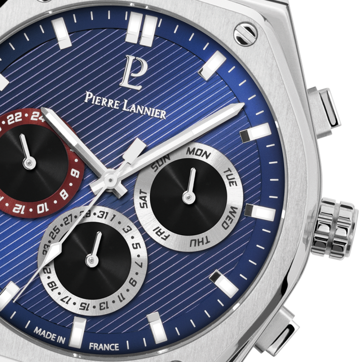 Pierre Lannier Copilote 230F161 | Montre Homme Tonneau Acier Bleu