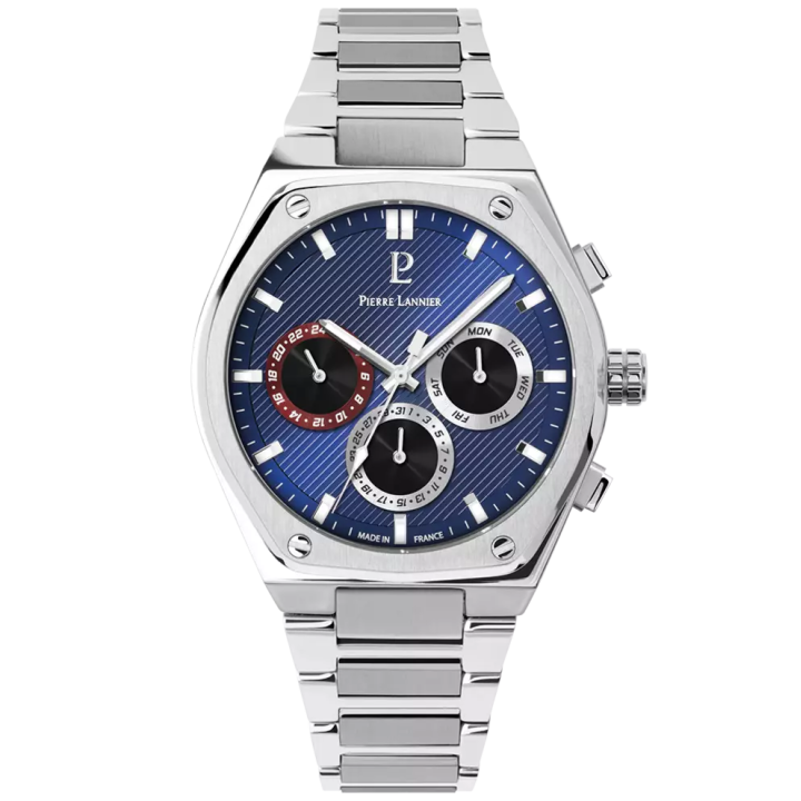 Pierre Lannier Copilote 230F161 | Montre Homme Tonneau Acier Bleu