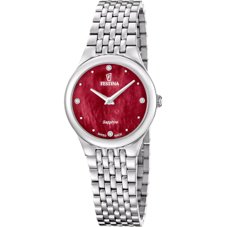 Festina Swiss Made Grace F20096/6 | Montre Femme Saphir Nacre Rouge