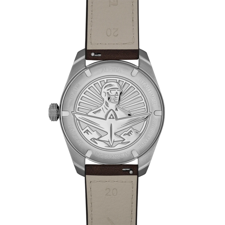 Montre ALPINA Startimer Pilot Automatic AL-525 | Kaki & Cuir Marron