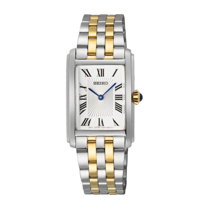 Montre Dame SEIKO SWR087P1 Bicolore Doree | Argent & Chiffres Romains