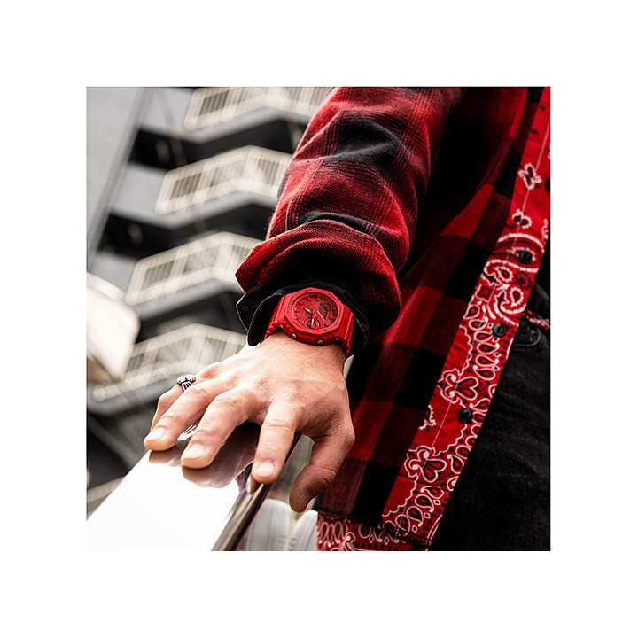 G-SHOCK GA-2100-4AER Rouge | Montre Octogonale CasiOak