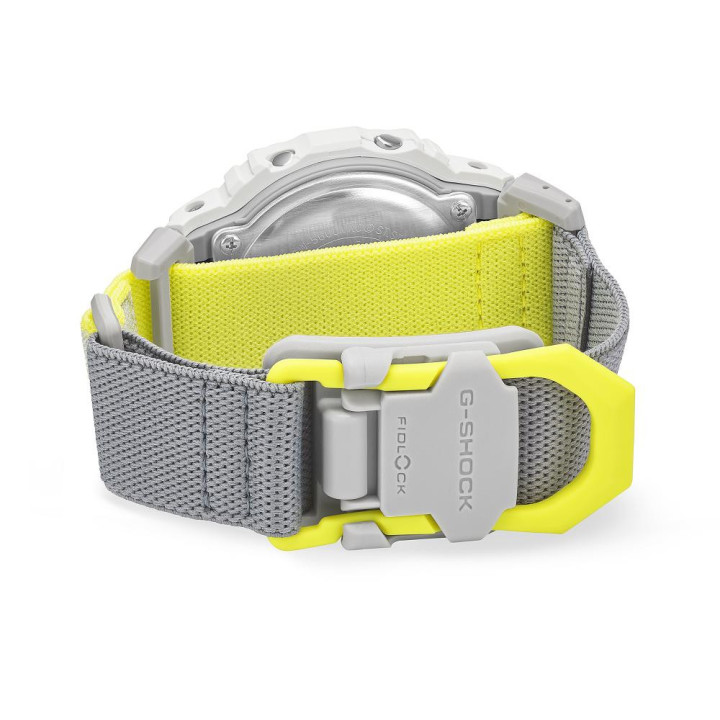 G-SHOCK DW-5600MNC-7A8 Gris & Fluo | Bracelet Tissu FIDLOCK®
