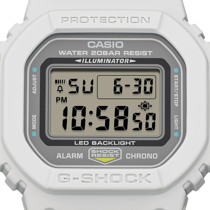 G-SHOCK DW-5600MNC-7A8 Gris & Fluo | Bracelet Tissu FIDLOCK®