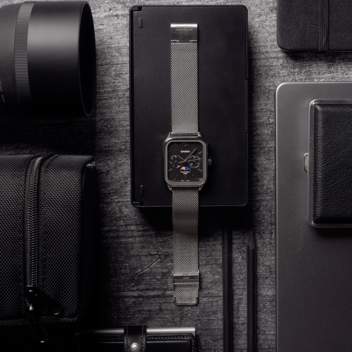 Casio MTP-M305M-1AVER | Montre Phase de Lune Cadran Noir