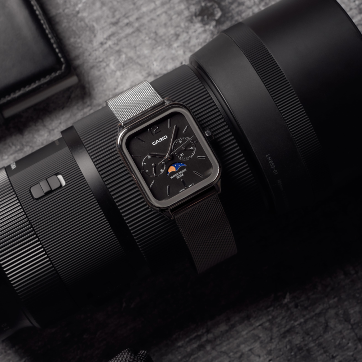 Casio MTP-M305M-1AVER | Montre Phase de Lune Cadran Noir