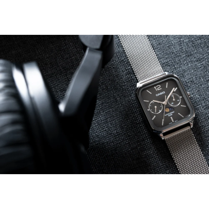 Casio MTP-M305M-8AVER | Montre Phase de Lune Maille Milanaise