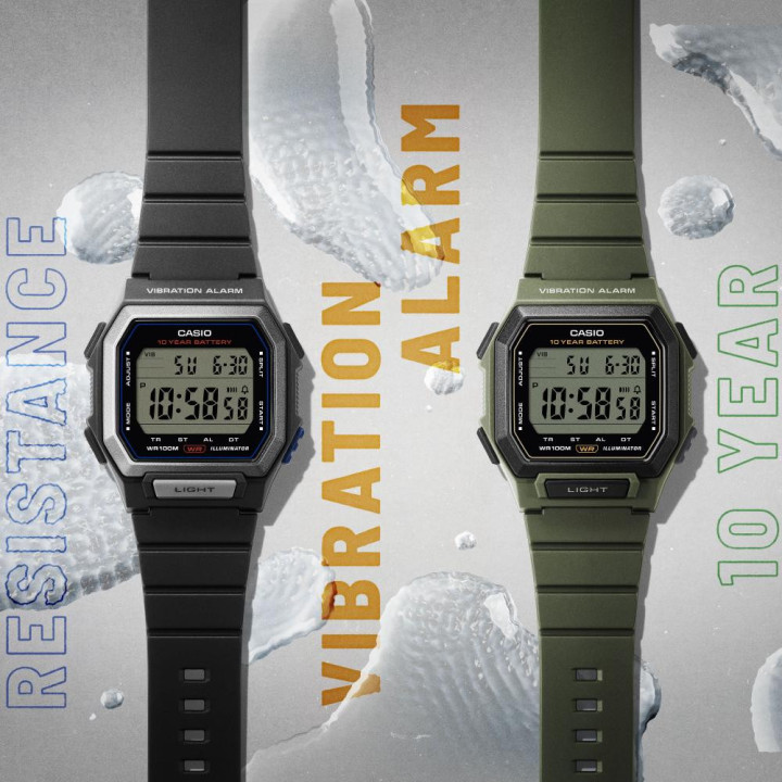 Casio W-738H-1AVEF | Montre Alarme Vibrante & Pile 10 ans