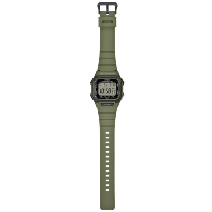 Casio W-738H-3AVEF Vert Sapin | Montre Alarme Vibrante & 10 Ans Pile