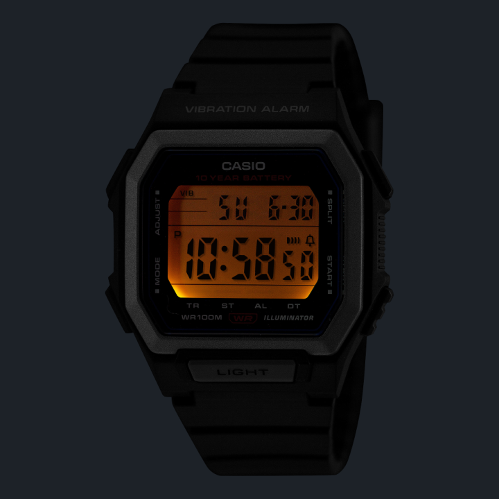 Casio W-738H-3AVEF Vert Sapin | Montre Alarme Vibrante & 10 Ans Pile