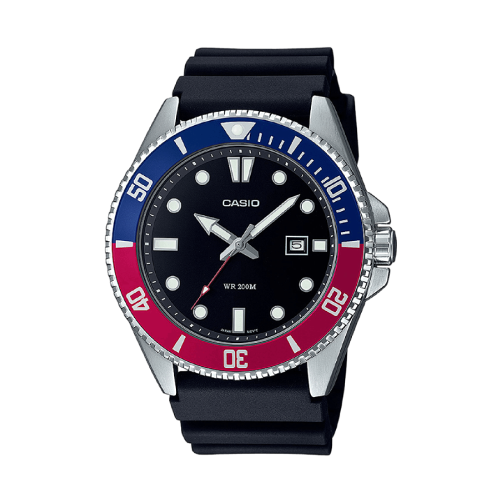 CASIO MDV-107-1A3VEF Pepsi | Montre de Plongée 200M Bleu/Rouge