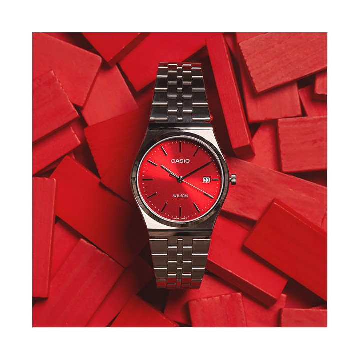 CASIO MTP-B145D-4A2VEF Rose Rétro | Montre Acier 80's