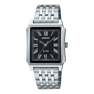 CASIO MTP-B190D-1BVEF | Montre Rectangulaire Acier & Noir