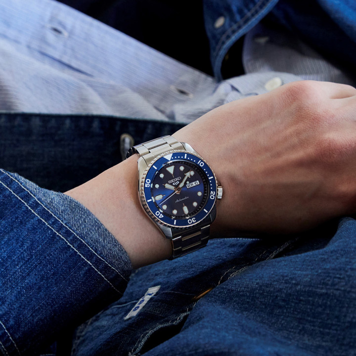 Seiko 5 Sports SRPD51K1 Bleu Soleillé | Montre Automatique Acier