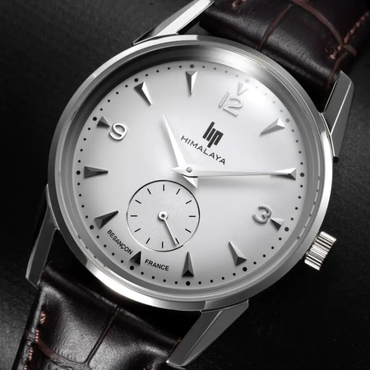 Montre LIP Himalaya 671041 Quartz Argentée | 35mm Cuir Marron