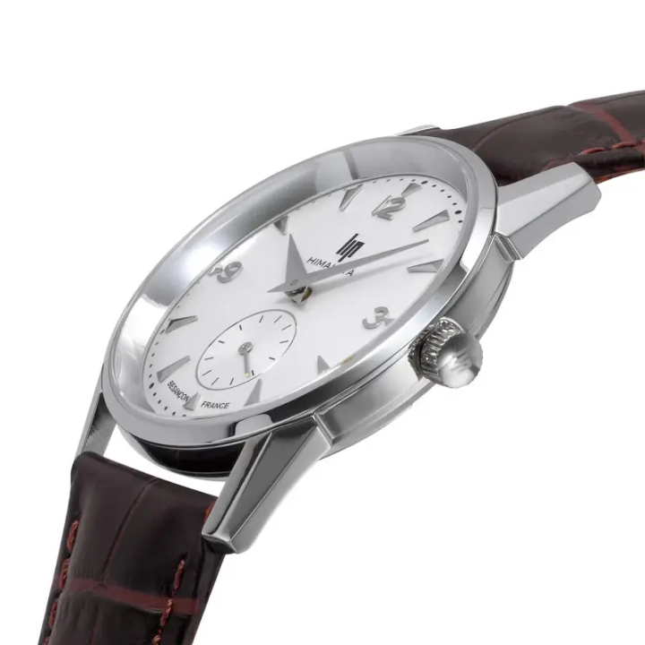 Montre LIP Himalaya 671041 Quartz Argentée | 35mm Cuir Marron