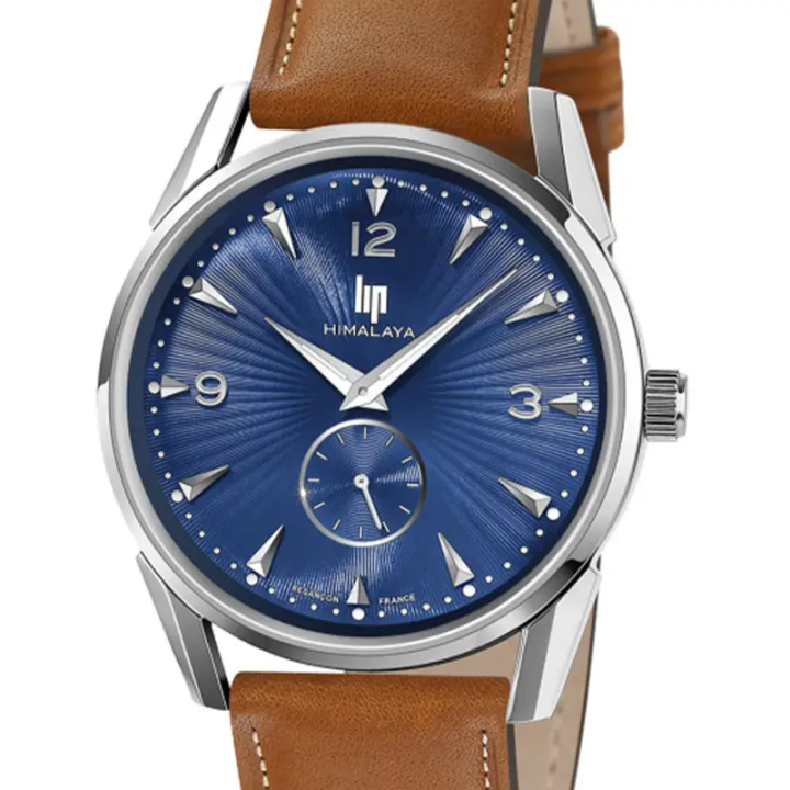 Montre Homme LIP Himalaya 671543 Cadran Bleu | Cuir Camel 40mm