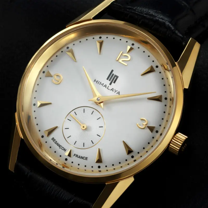Montre LIP Himalaya 671719 Dorée Petite Seconde | 35mm Cuir Noir
