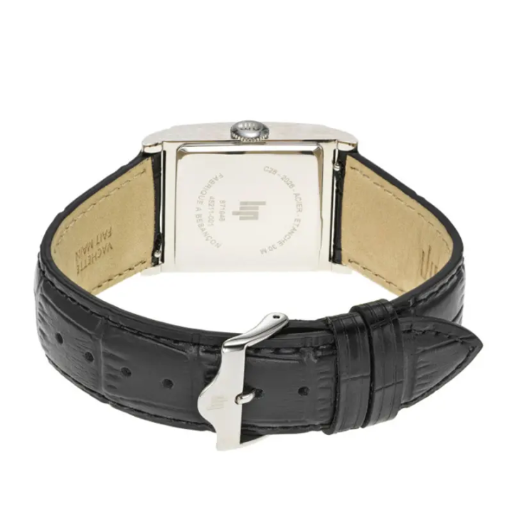 Montre LIP Churchill C26 671948 Carrée | Cuir Noir Crocodile