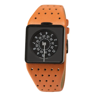 Montre LIP BIG TV Automatique 82S0 Carrée | Cuir Orange