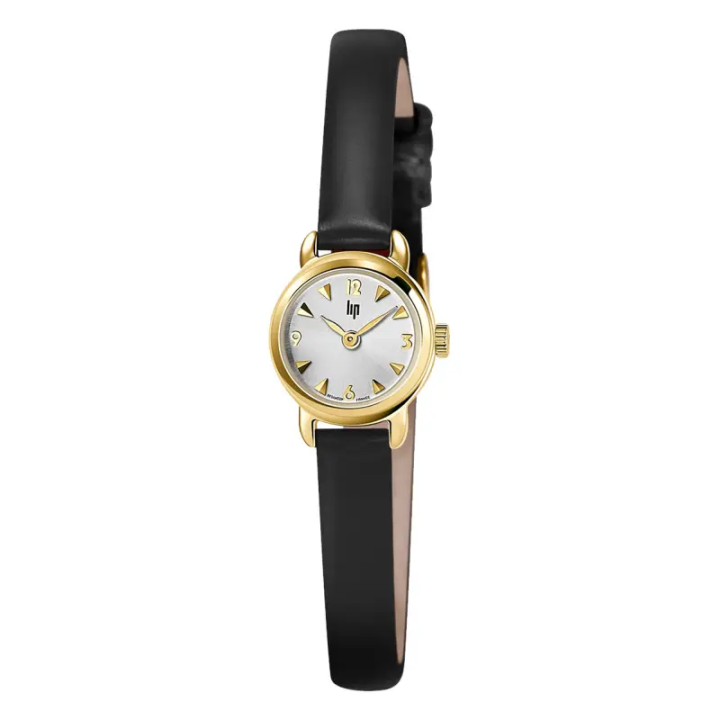 Montre Femme LIP Henriette 671618 Cuir Noir Doré