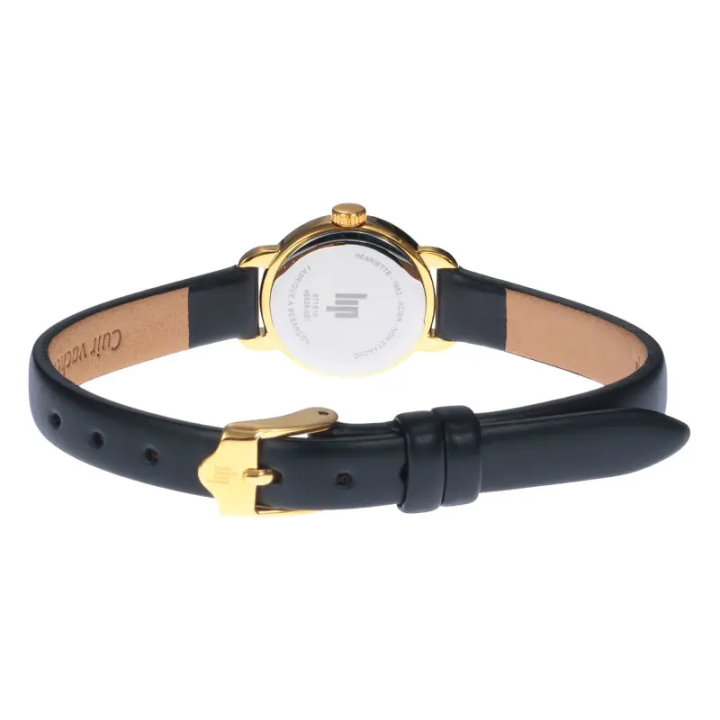 Montre Femme LIP Henriette 671618 Cuir Noir Doré